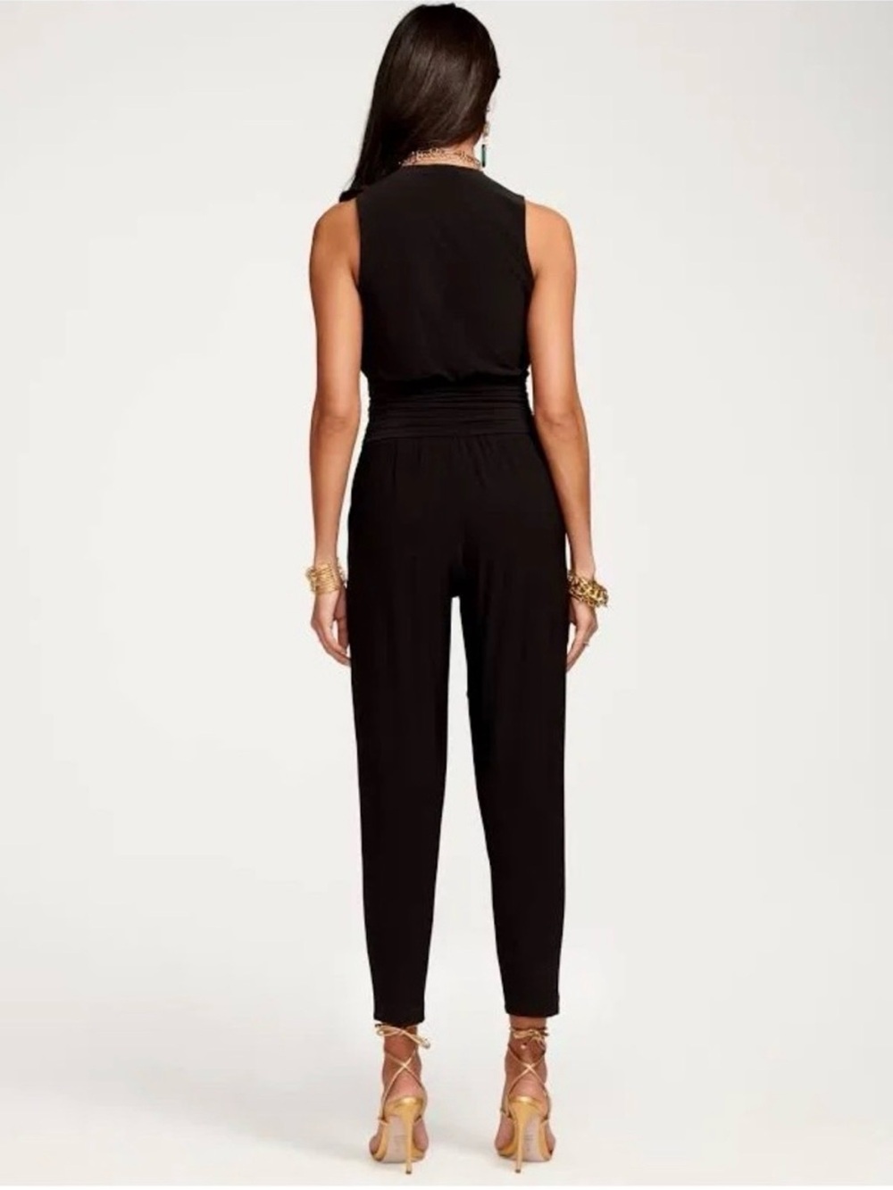 Ramy Brook Black Sleeveless Wrap-Front Jumpsuit - Picture 4 of 8